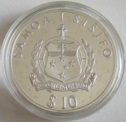 Samoa 10 Tala 1992 Ships Fleet of Jacob Roggeveen Silver