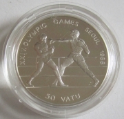 Vanuatu 50 Vatu 1988 Olympics Seoul Boxing Silver