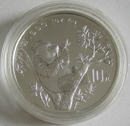 China 10 Yuan 1995 Panda Shenyang Mint (Small Date) 1 Oz Silver