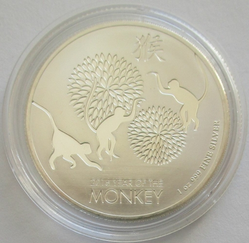 Niue 2 Dollars 2016 Lunar Monkey 1 Oz Silver