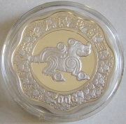 China 10 Yuan 2006 Lunar Dog Blossom 1 Oz Silver