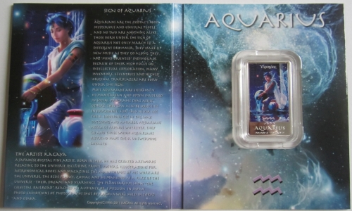 Niue 2 Dollars 2012 Zodiac by Kagaya Aquarius
