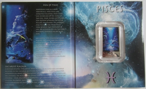 Niue 2 Dollars 2012 Zodiac by Kagaya Pisces 1 Oz Silver