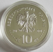Poland 10 Zlotych 2000 20 Years Solidarnosc Silver