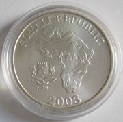 Somalia 10 Dollars 2003 African Monkey 1 Oz Silver